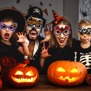 Set di 4 occhiali di carta di Halloween con zucca e teschio per accessori per foto di feste