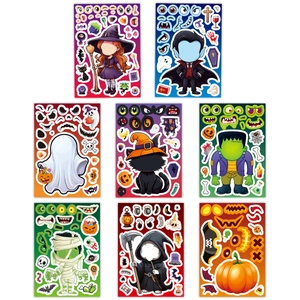 DIY Halloween pumpkin ghost party stickers set of 8 pieces for festival decoration