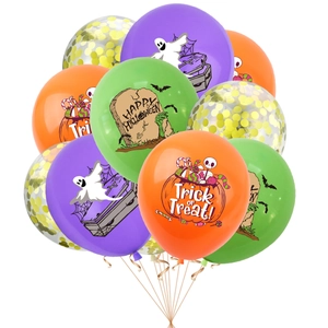 Halloween balloon set with pumpkin and ghost prints for festive party decorations