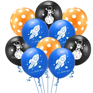 12-inch astronaut and rocket space theme latex balloon set for kids birthday party decoration
