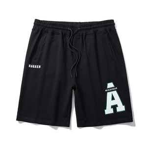 Men Plus Size Casual Printed Shorts Cotton Blend Loose Streetwear Drawstring Basketball Training Sports 5-Point Sweatpants