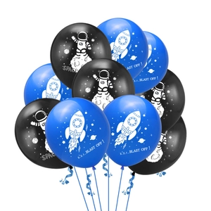 12-inch astronaut and rocket latex balloons for outer space theme birthday party decor