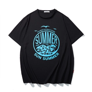 Men Plus Size Cotton T-Shirt Summer Loose Graphic Print Short Sleeve Round Neck Breathable Casual Tee Top For Big Men