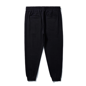 Men's black jogger sweatpants featuring back pockets and bear embroidery details