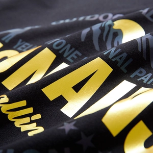 Black oversized sweatshirt with gold Yellowstone National Park and reflective printing