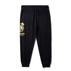 Pantalon de jogging noir pour homme avec taille élastique et imprimé doré au dos