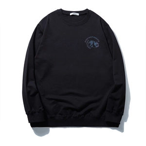 Men's oversized black crewneck sweatshirt featuring a unique geometric panda print