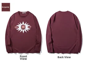Front and back detail of a brown long sleeve t-shirt with a white solar graphic print