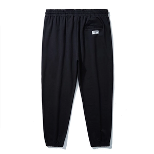 Men's minimalist black plus size joggers with elastic waist and ribbed cuffs