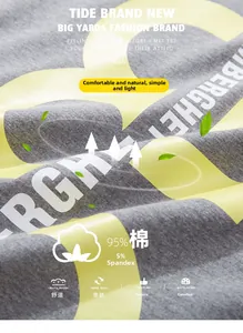 Breathable 95% cotton and 5% spandex fabric detail of this men's grey long sleeve tee