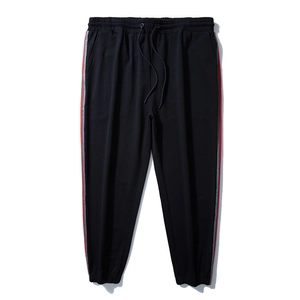 Men's Plus Size Casual Sweatpants Elastic Waist Drawstring Joggers With Side Stripe Ribbon Webbing Cotton Blend Sporty Loose Trousers