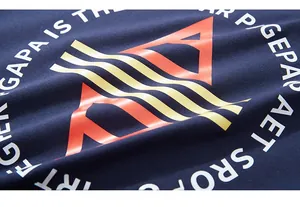 Close-up of high-quality knit fabric featuring a vibrant geometric graphic print
