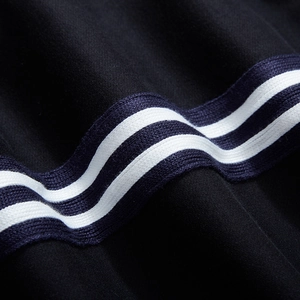 Pantalon de jogging homme grande taille noir avec bandes latérales bleu et blanc rayées