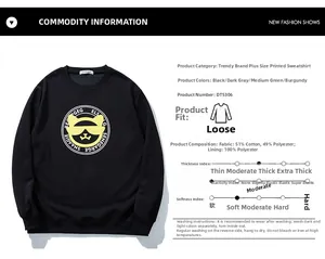 Close-up of oversize sweatshirt fabric composition and yellow graphic print details
