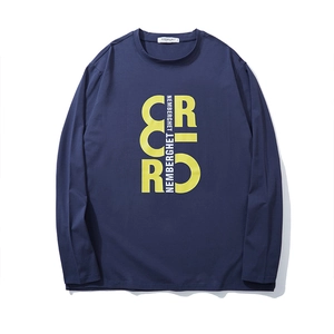 Men Plus Size Long Sleeve T-Shirt Cotton Blend Casual Printed Letter Graphic Loose Fit Round Neck Streetwear Pullover Tops