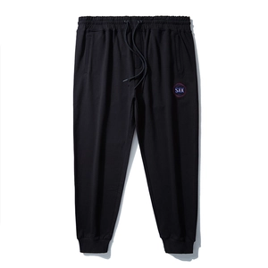 Men Plus Size Cotton Embroidery Joggers Sporty Loose Drawstring Sweatpants Big and Tall Casual Fashion Trousers For Men