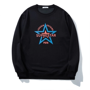 Sweat-shirt Homme Grande Taille Streetwear Imprimé Étoile Col Rond Manches Longues Pullover Haut Casual en Coton