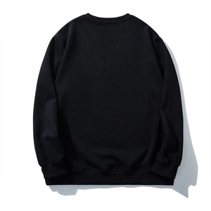 Men's oversized black crewneck sweatshirt with dropped shoulders and ribbed cuffs