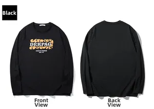 Détail du t-shirt noir à manches longues avec logo DERPAG COCO PARIS et motif graphique