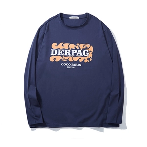 T-Shirt Homme Grande Taille en Coton Manches Longues Coupe Large Impression de Lettres Col Rond Décontracté Streetwear Respirant Sport