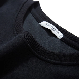 Men's oversized black crewneck sweatshirt featuring premium ribbed collar and 4XL size label