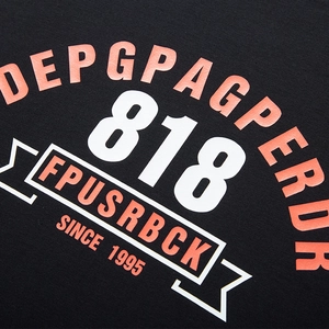 Loose black cotton T-shirt featuring oversized 818 print and graphic lettering design