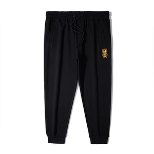 Herren Jogginghose Übergröße Cartoon Bär Stickerei Baumwollmischung Kordelzug Elastische Taille Lässige Sporthose Schwarz