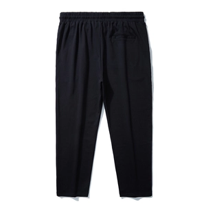 Men's minimalist black plus size sports pants with elastic waist and back pocket detail