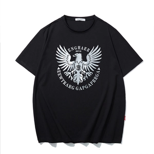 Men's Plus Size Eagle Graphic Printed T-Shirt Silver Hot Stamping Cotton Blend Loose Fit Short Sleeve Streetwear Casual Tee