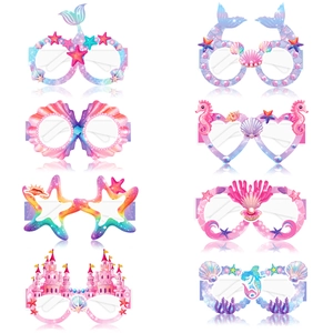 Mermaid party eyewear set with glittery shells and seahorse shapes for kids