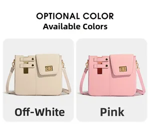 Umhängetaschen für Getränkeflaschen in Creme und Rosa mit goldenen Schnallen