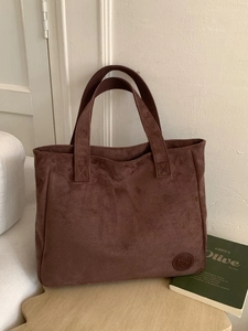 Sac cabas en daim marron pour femmes, grand sac à épaule pour le bureau et le quotidien