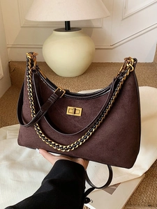 Sac Sous le Bras Vintage Chaîne Pour Femmes Mat PU Daim Hobo Sac Imprimé Léopard Épaule Bandoulière Mode Rétro Sac à Main
