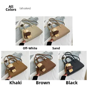 Borse tote in ecopelle in vari colori tra cui bianco sporco, sabbia, kaki, marrone e nero