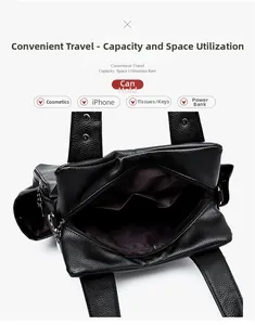 Internal view of large tote bag with multi-layer compartments and dark lining