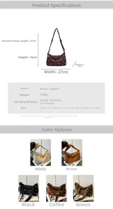 Tableau des dimensions et options de couleurs pour sac bandoulière en suède
