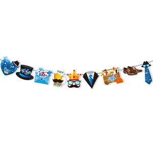 Striscione dettagliato per la festa del papà con attrezzi Best Dad, cappelli e grafiche colorate