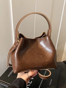 Vintage PU Leder Beuteltasche Für Damen Urban Minimalistisch Crossbody Umhängetasche Mit Verstellbarem Riemen Mode Pendler Handtasche