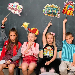 Kit d'accessoires photo pour la rentrée scolaire avec panneaux et lunettes en carton coloré