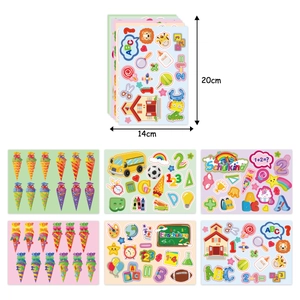 German school enrollment party stickers with ABC, school bus, and Schultüten designs