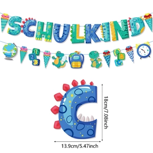 Πανό Schulkind με δεινόσαυρο για διακόσμηση γερμανικής σχολικής γιορτής