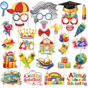 Accessoires de cabine photo pour la rentrée scolaire allemande avec lunettes et motifs