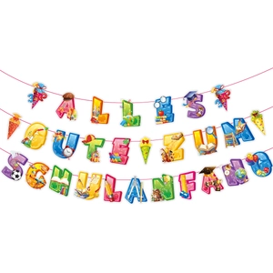 Banderole de fête pour la rentrée scolaire allemande avec texte Alles Gute Zum Schulanfang