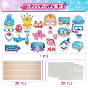 Kit d'accessoires photo thème océan avec masques de requin et poulpe pour anniversaire