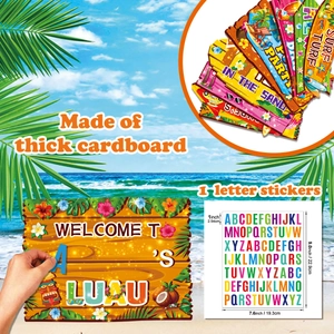 Luau Party Willkommensschild Set mit tropischen Wegweisern und bunten Buchstaben Aufklebern