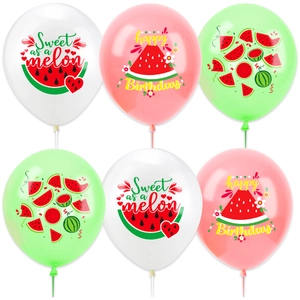 Watermelon theme party balloons set with Sweet as a melon and Happy Birthday prints
