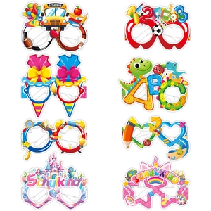 Lot de 8 lunettes festives pour la rentrée scolaire avec motifs Schulkind et dessins