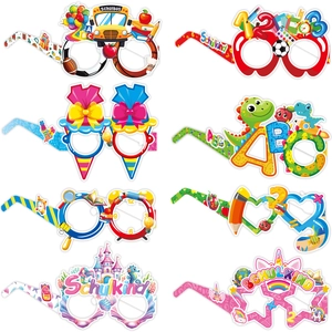 Lunettes en Papier de Rentrée Scolaire Allemande pour Enfants Schulkind Schulbus Motifs Accessoires Photo Fête Décoration