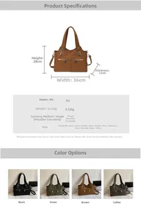 Detailed size specifications and material parameters for this large capacity tote bag