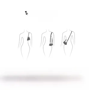 Flat vector illustration showing three versatile carrying modes for the shoulder bag